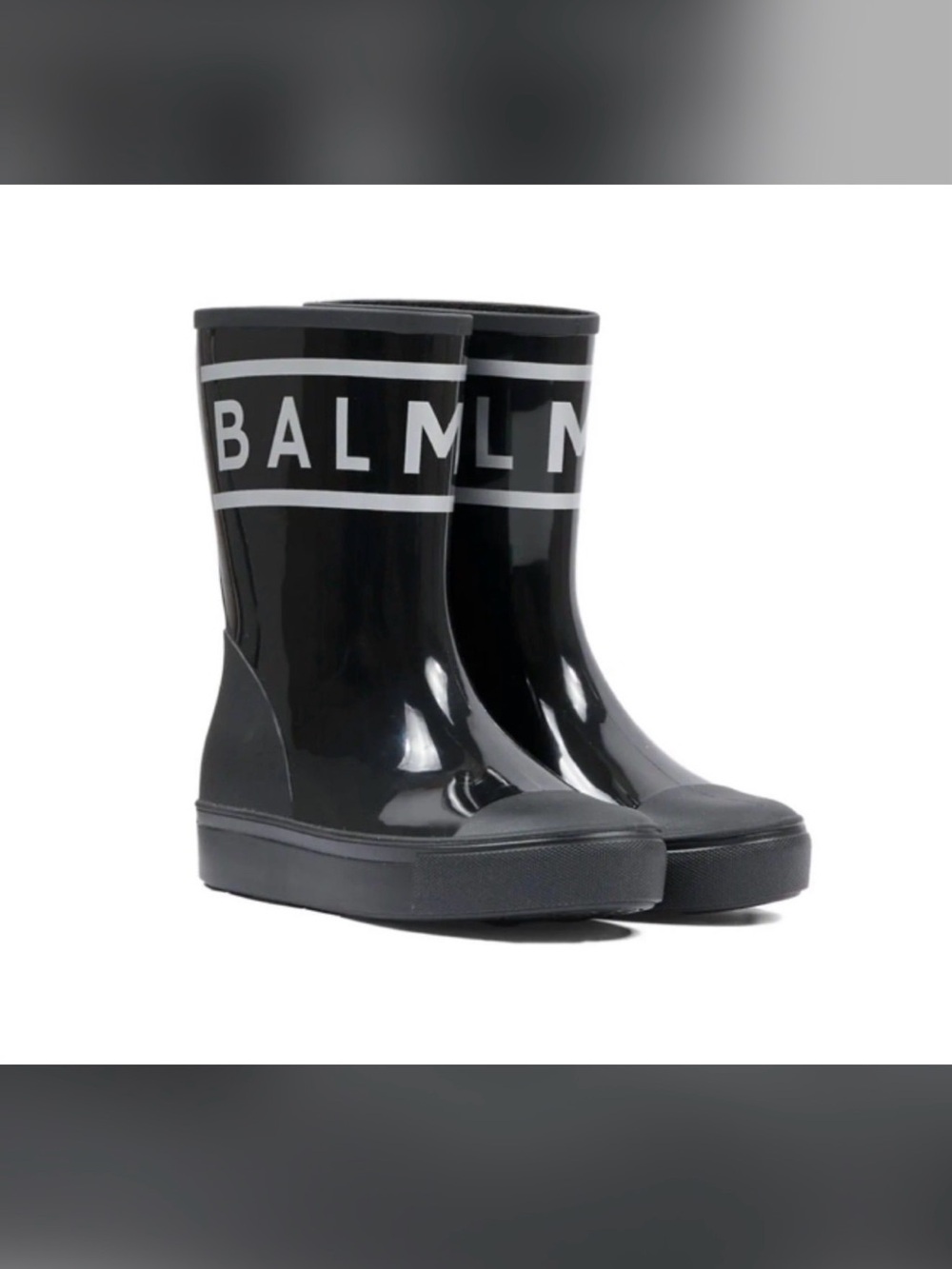 Balmain Black Logo Rain & Snow Boots